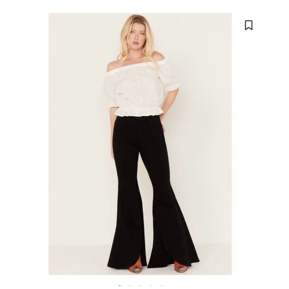 Shyanne Tulip Super Flare Black Jeans 27x34 5 Pocket Stretch Lightweight NWT
